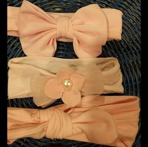 Three Baby Girl Pink Bows